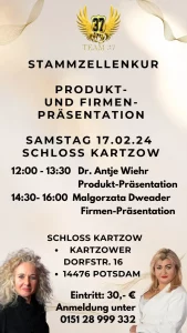 Stammzellenkur - Präsentation am 17.02.2024 - Schloss Kartzow